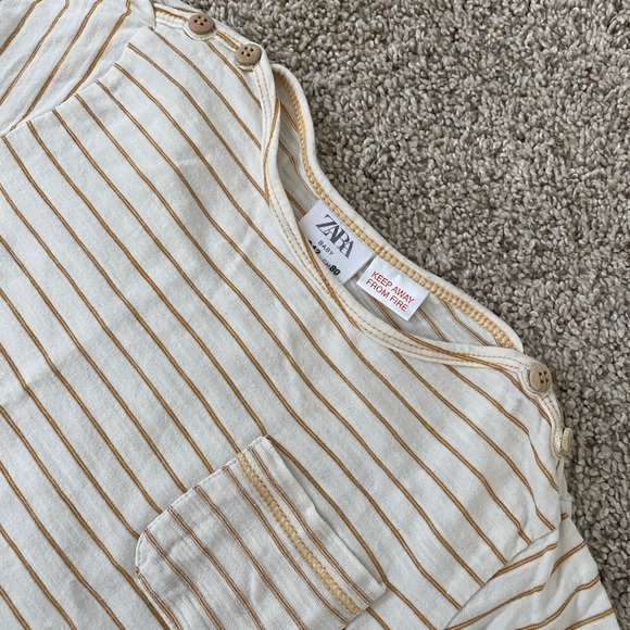 Zara baby boys striped short sleeve t-shirt tee with pocket size 9-12 months - Picture 5 of 7